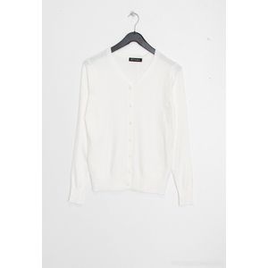 Dames vest Astrid effen wit kort model met 6 knopen lange mouwen Maat S cardigan