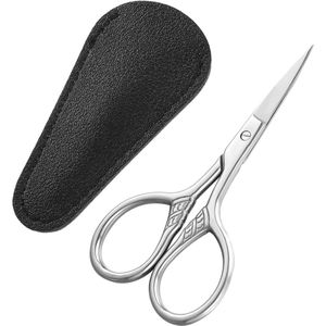 Kleine gezichtshaarschaar 3,5 inch - Roestvrijstalen verzorgingsschaar voor wenkbrauwen, baard, neus en oor