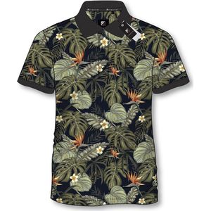 Gibson poloshirt heren Kairo1 off navy flowers - maat S