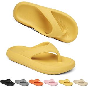 Geweo Badslippers - Teenslippers Dames - Antislip Zachte Zomer Slippers - Geel - Maat35/36