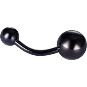 Fako Bijoux® - Navelpiercing - Titanium Zwart