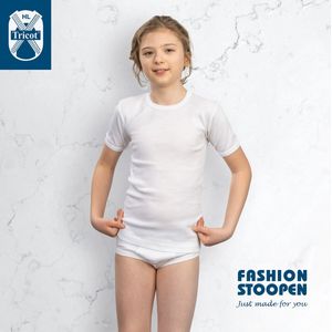 HL Tricot - T-shirt korte mouw wit - Maat 92 - Jongens - wit -