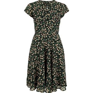 Voodoo Vixen Floral Flutter Sleeve Flare Jurk Medium-lengte jurk meerkleurig M Dames