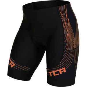 TCA - Slipstream - Fietsbroek - Zwart/Oranje - Gevoerd - Sneldrogend - Ademend - Antislip