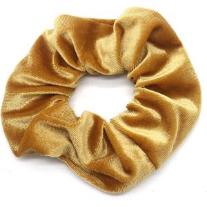 Dielay - Scrunchie Velvet - Haarelastiek Fluweel - Goudkleurig