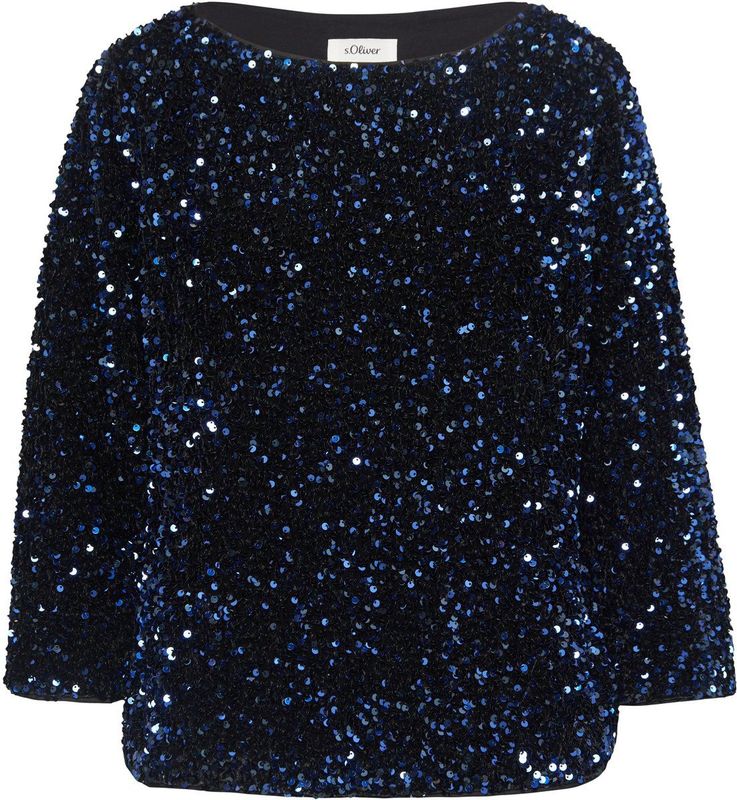 s.Oliver - Blouse - Fluwelen - Met Lovertjes