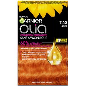 Garnier Olia Ammoniavrije Permanente Haarkleuring 120 g (Kleuren : 7.40 Intens koper)