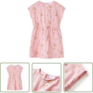 vidaXL Meisjesjurk - Kinderjurk - Kinderjurk met trekkoord 128 lichtoranje - Jurkjes - Kindermode - Zomerjurk