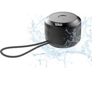 KINSI Draadloze Bluetooth Speaker met Ruisonderdrukking – Draagbare Subwoofer met 360° Full-Range Geluid & Stereo Surround Sound