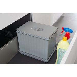 Eleganca Uittrekbare Afvalbak 14 Liter – Inbouw Prullenbak – Afvalbak Afvalscheiding – Geschikt vanaf deurbreedte 23 cm, inbouwdiepte 33 cm & Kasthoogte 29 cm – Grijs