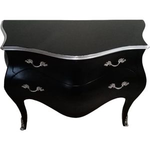 Barok luxe commode - zwart zilver