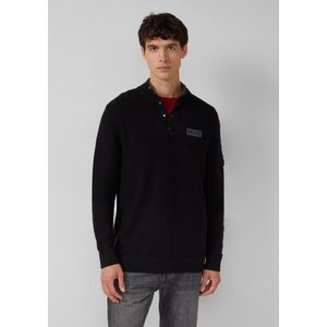 Gebreide Trui - Katoen - Troyer-kraag - Normale Pasvorm