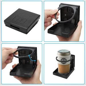 Auto bekerhouder, 2 stuks universele inklapbare blikjeshouders flessenhouder bekerhouder met schroeven en plakband voor boot, auto, vrachtwagen, camper, accessoires.