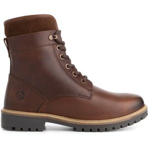 Travelin' Langdets Heren - Veterboots - Wolgevoerd - Donkerbruin