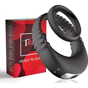 Toys Hub® Vibrerende Cockring - Incl. E-BOOK - 10 Vibraties – Met Opbergzakje - Penisring voor Mannen – Met Clitoris Stimulator - Cockring Vibrerend - Sex Toys Couples & Koppels