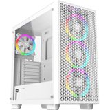 Mid-Tower PC-Kast - Wit - Gehard Glas - Inclusief 4 x 120mm LED A-RGB Ventilatoren