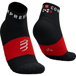 Compressport | Ultra Trail Low Socks | Unisex Trailsokken | Black/White/Core Red | 35-38 -