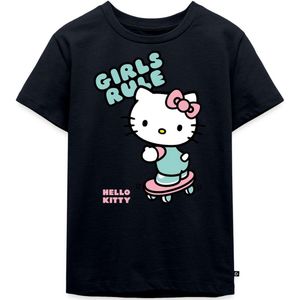 Spreadshirt Hello Kitty Op Een Skateboard Met Girls Rules Kinderen Premium Bio T-shirt