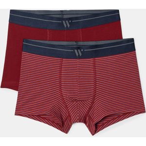 Woody Heren Boxer Duopack Bordeaux en Gestreept M