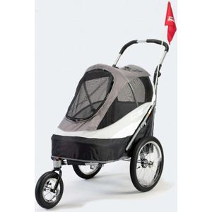 InnoPet Sporty Dog Trailer Deluxe - Hondenfietskar - Zwart/Zilvergrijs - 86x60x112cm