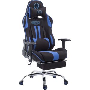 Game stoel - Bureaustoel in hoogte verstelbaar - Gamen - Kunstleer - Blauw/zwart - 76x72x133 cm