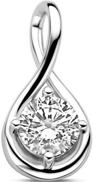 Zilver - Gerhodineerde Hanger - Zirkonia - 18x9 mm