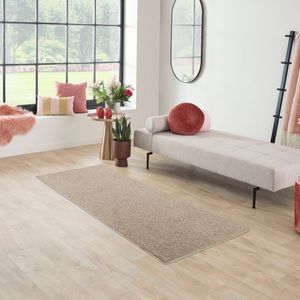 Carpet Studio Santa Fe Loper Tapijt 57x150cm - Vloerkleed Laagpolig - Tapijt Woonkamer en Tapijt Slaapkamer - Kleed Beige