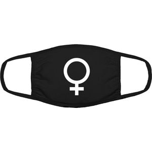 Vrouwen logo mondkapje | feminisme | gezichtsmasker | bescherming | bedrukt | logo | Zwart / wit mondmasker van katoen, uitwasbaar & herbruikbaar. Geschikt voor OV
