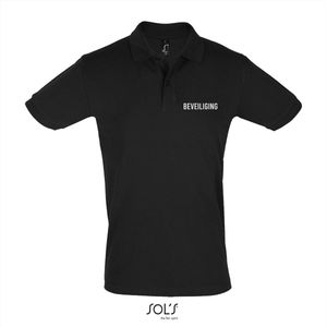 Beveiliging Polo - security kleding - zwarte polo - Maat S - Reflecterende bedrukking voor extra zichtbaarheid