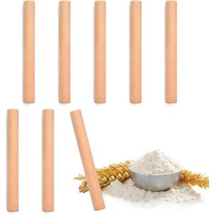 Houten Deegroller Set - 8 Stuks voor Pizza, Fondant, Taarten, Koekjes, Pasta - Beukenhout