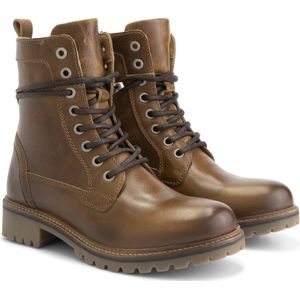 Travelin' Kvosted Dames - Leren hoge veterschoenen - Cognac leer