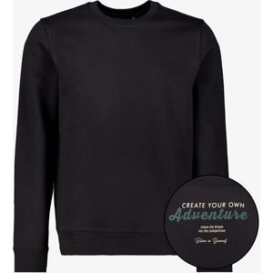 Unsigned heren sweater met backprint zwart - Maat S