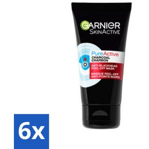 Garnier - Pure Active - Peel-Off Masker - Charcoal - 50 ml - Voordeelverpakking - 6 stuks
