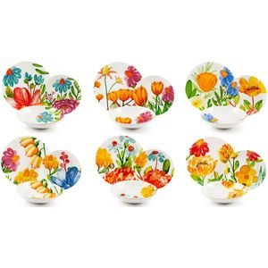 Excelsa - Service de table 18 pièces Excelsa – Mexican Flowers, Porcelaine Multicolore