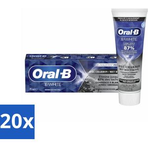 Oral-B Tandpasta 3D White Houtskool 75 ml - Bulkverpakking - 20 stuks