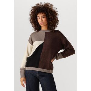 Object - ORJRAY LO L/S KNIT PULLOVER AOP - Bruine Trui - Dames