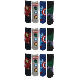 Avengers Sokken - Maat 27/30 - 12 Paar - 3 x 4-Pack - Multicolour - Jongens