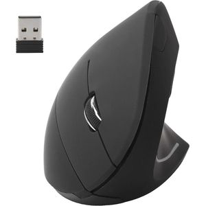 Ergonomische Draadloze Verticale Muis - Linker Optische Muis - 2.4G Oplaadbaar - 3 DPI - Laptop PC Desktop - ZWART .