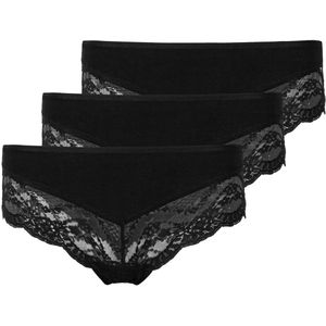 SNOCKS Hipsterslipje met Kant - Biologisch Katoen - Ondergoed Dames - Dames Ondergoed - Dames Slips - Dames Onderbroeken - 3 Stuks