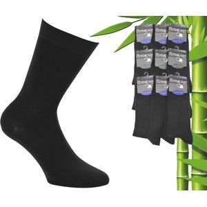 9 Paar Boru Bamboo Sokken - Lycra - Zwart - Maat 39-45