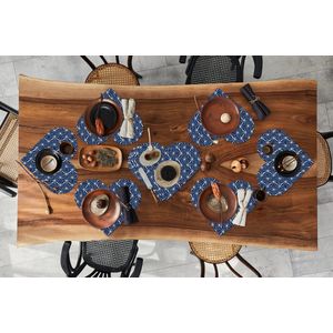 Onderleggers - Placemats - Placemats hartje - Vormen - Patronen - Japans - 10 stuks