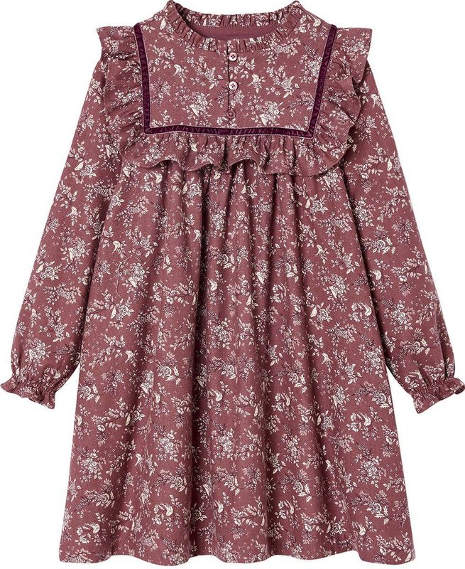 Vertbaudet Jurk van flanel met bloemenprint voor meisjes