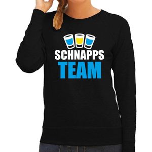 Apres ski trui Schnapps team zwart dames - Wintersport sweater - Foute apres ski outfit/ kleding/ verkleedkleding XS