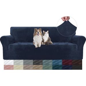 Fluwelen Stretch Bankhoes voor 3 Zits Sofa - Krasbestendig en Comfortabel, Ideaal voor Huisdieren