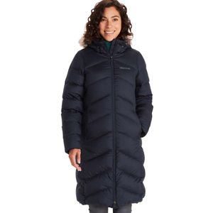 Marmot Dames Wm's Montreaux Coat, Lichte donsjas, 700s Fill-Power, warme parka, stijlvolle winterjas, waterafstotend, winddicht, Midnight Navy, XS