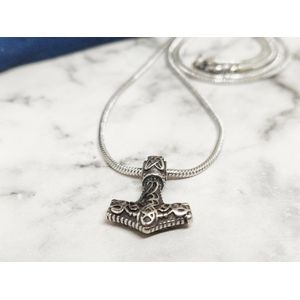 Mei’s | Viking Tiny Hammer | Ketting dames / dames sieraad | Stainless Steel / 316L Roestvrij staal / Chirurgisch staal | zilver / 50 cm