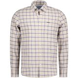 NZA - Ecru - Katoenen Overhemd - Stretch - Lange Mouwen - Regular Fit