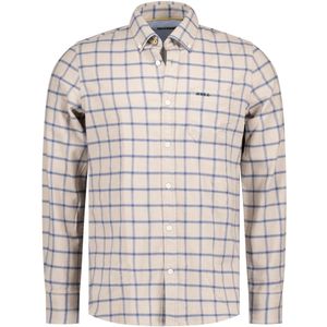 NZA - Ecru - Katoenen Overhemd - Stretch - Lange Mouwen - Regular Fit