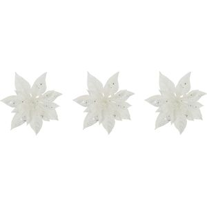 Cosy & Trendy - Decoratiebloemen - Wit - Kunststof - 6x Stuks
