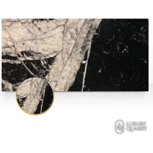 Marmeren Plaat Zwart Snijplank 40x30x2cm Keuken Dienblad - Marble - Grote Fossielen - Op Maat Gesneden - Food en Product Fotografie - LuxuryQuarry®